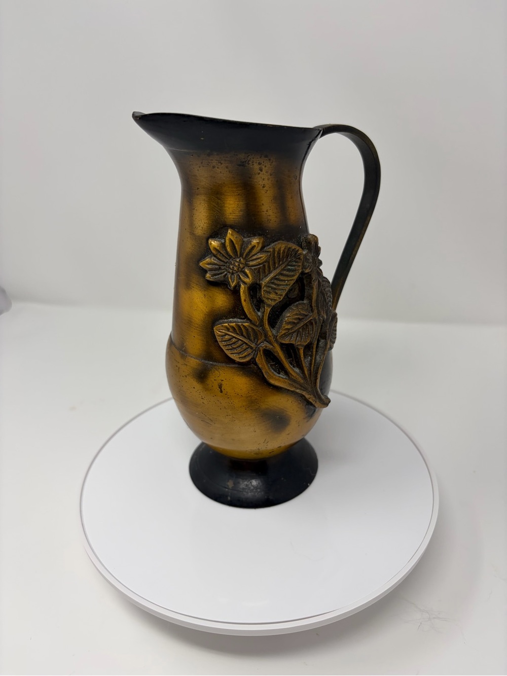 Vintage Art Nouveau Revival Bronze Ewer, Pitcher, or Decorative Vase Heavy